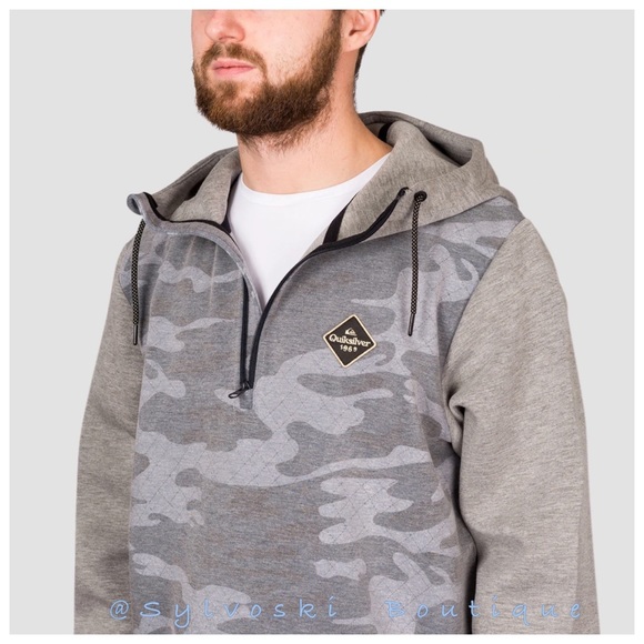 🔥 QUIKSILVER SHREDDER SNOW TECH PULLOVER HOOD TRUE BLACK GPS POINT NWT - Picture 4 of 7